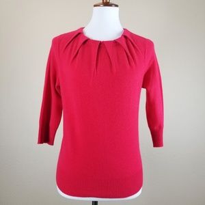 Magaschoni Red 100% Cashmere Keyhole Sweater Small